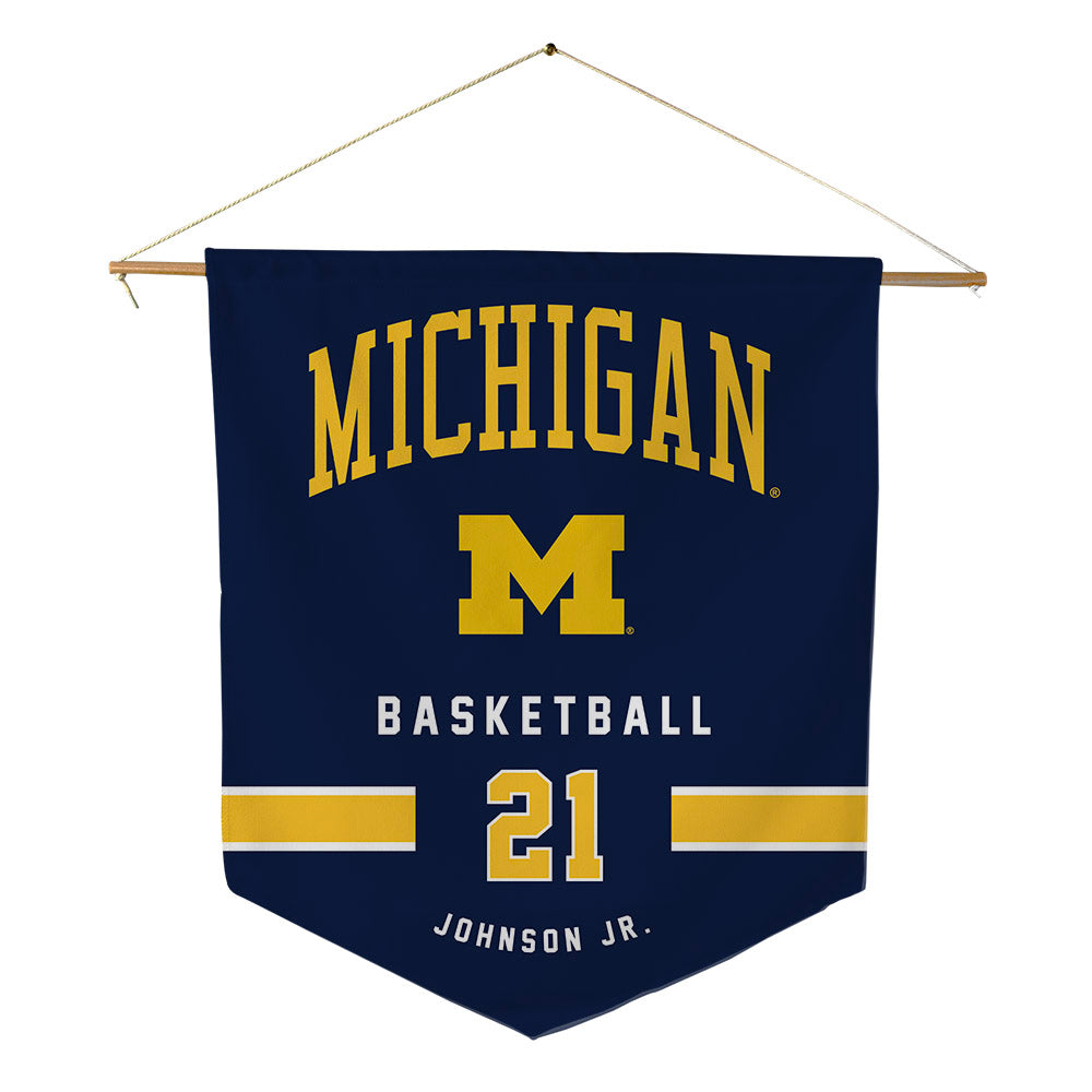 Michigan - NCAA Men's Basketball : Morez Johnson Jr. - Pennant - 18" x 21"-0