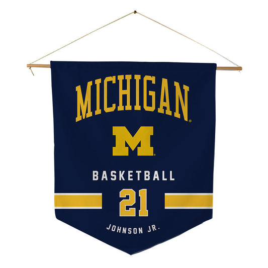 Michigan - NCAA Men's Basketball : Morez Johnson Jr. - Pennant - 18" x 21"-0
