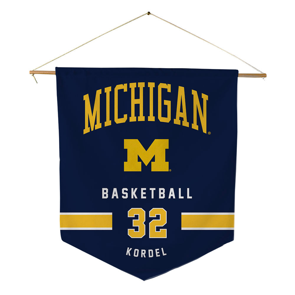 Michigan - NCAA Men's Basketball : Malick Kordel - Pennant - 18" x 21"-0