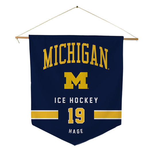 Michigan - NCAA Men's Ice Hockey : Michael Hage - Pennant - 18" x 21"-0