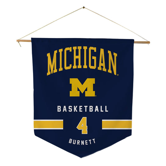 Michigan - NCAA Men's Basketball : Nimari Burnett - Pennant - 18" x 21"-0