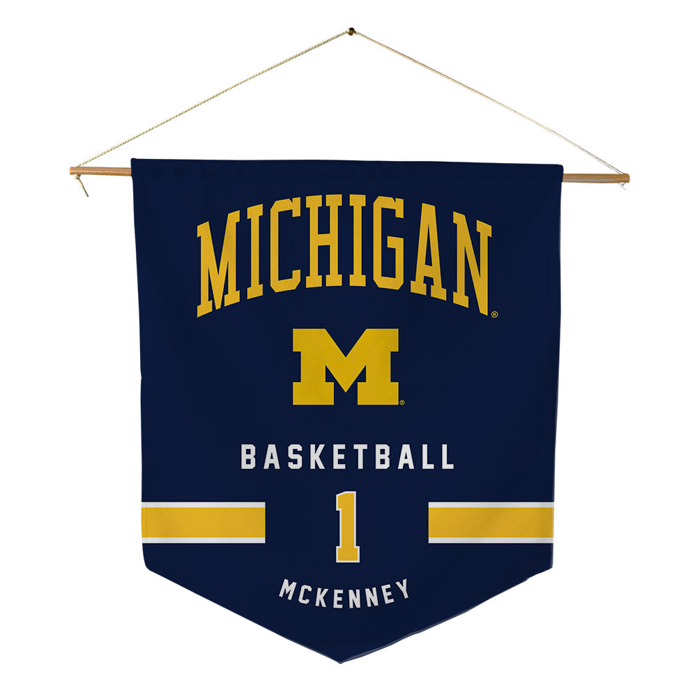 Michigan - NCAA Men's Basketball : Trey McKenney - Pennant - 18" x 21"-0