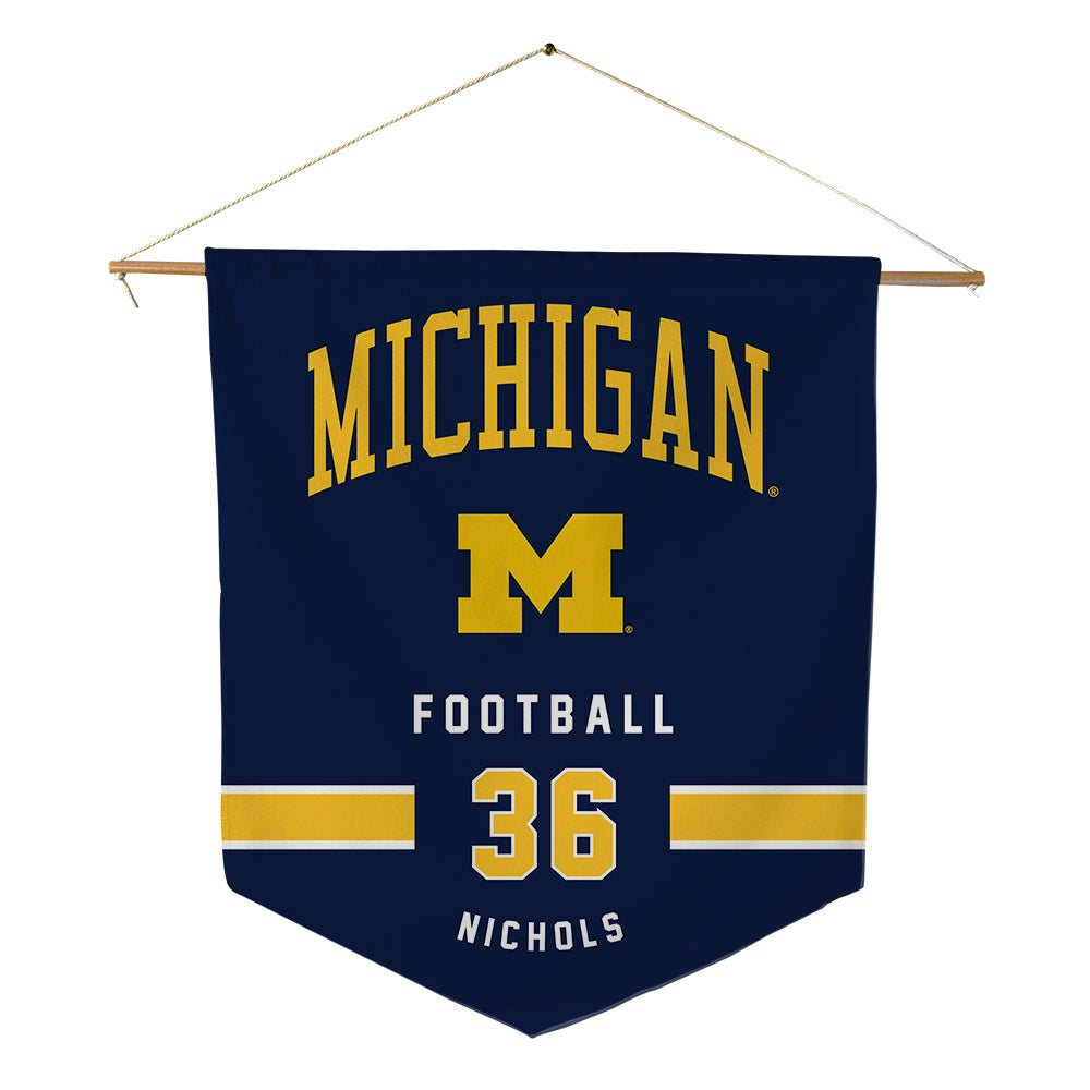Michigan - NCAA Football : Joshua Nichols - Pennant - 18" x 21"-0