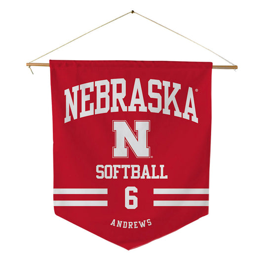 Nebraska - NCAA Softball : Billie Andrews - Pennant - 18" x 21"-0