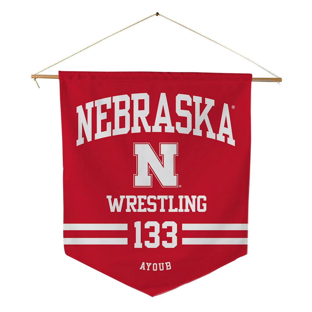 Nebraska - NCAA Wrestling : Omar Ayoub - Pennant - 18" x 21"-0
