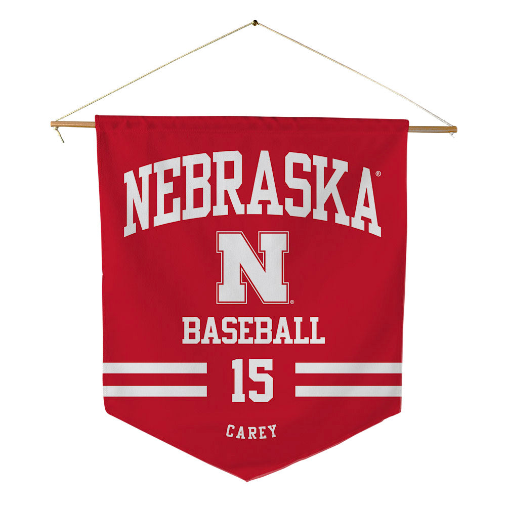 Nebraska - NCAA Baseball : Dylan Carey - Pennant - 18" x 21"-0