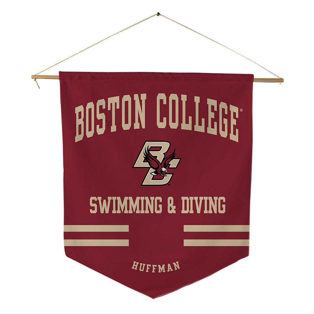 Boston College - NCAA Men's Swimming & Diving : Benjamin Huffman - Pennant - 18" x 21"-0