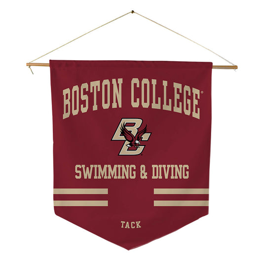 Boston College - NCAA Men's Swimming & Diving : Evan Tack - Pennant - 18" x 21"-0