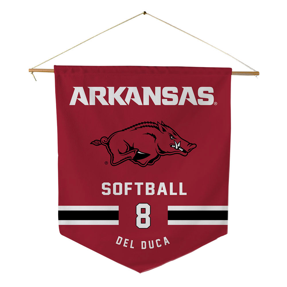 Arkansas - NCAA Softball : Kyler Del Duca - Pennant - 18" x 21"-0