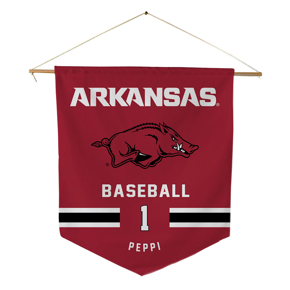 Arkansas - NCAA Baseball : Rocco Peppi - Pennant - 18" x 21"-0