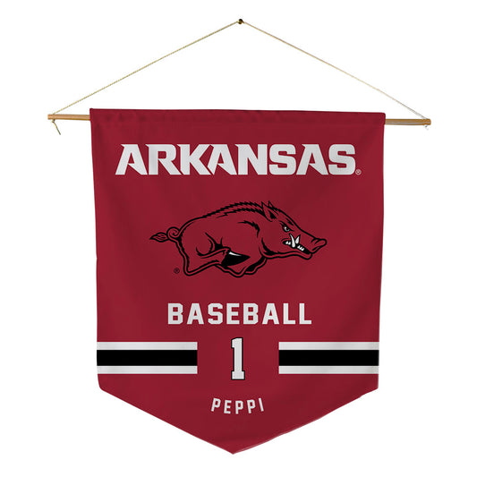 Arkansas - NCAA Baseball : Rocco Peppi - Pennant - 18" x 21"-0