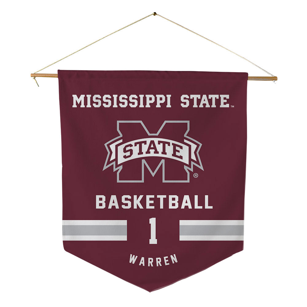 Mississippi State - NCAA Men's Basketball : Dellquan Warren - Pennant - 18" x 21"-0