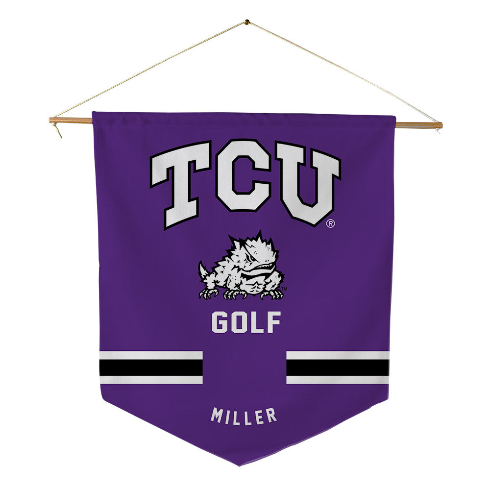 TCU - NCAA Men's Golf : Nathan Miller - Pennant - 18" x 21"-0