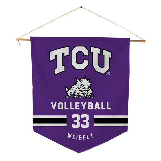 TCU - NCAA Women's Volleyball : Riley Weigelt - Pennant - 18" x 21"-0