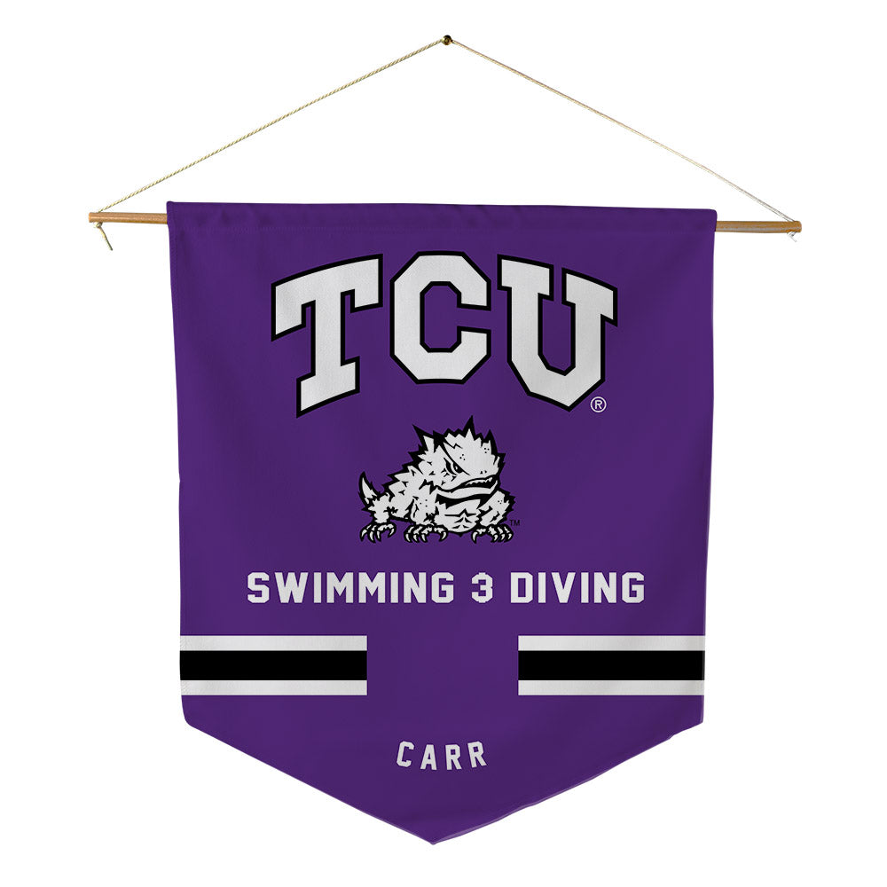 TCU - NCAA Men's Swimming & Diving : Isaac Carr - Pennant - 18" x 21"-0