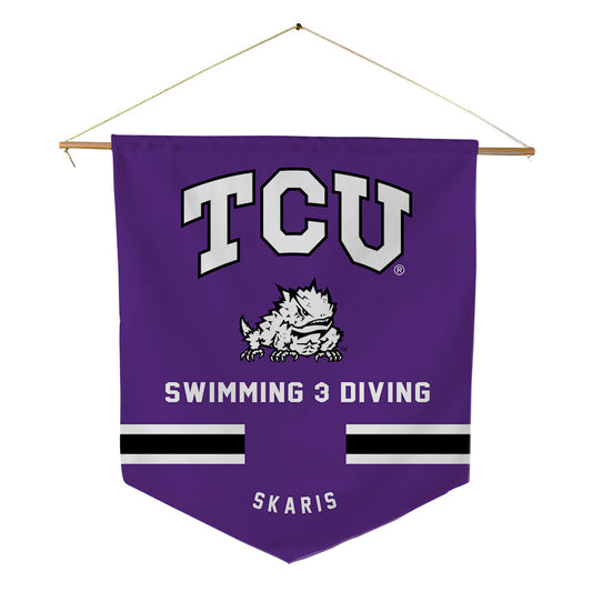 TCU - NCAA Men's Swimming & Diving : Giannis Skaris - Pennant - 18" x 21"-0