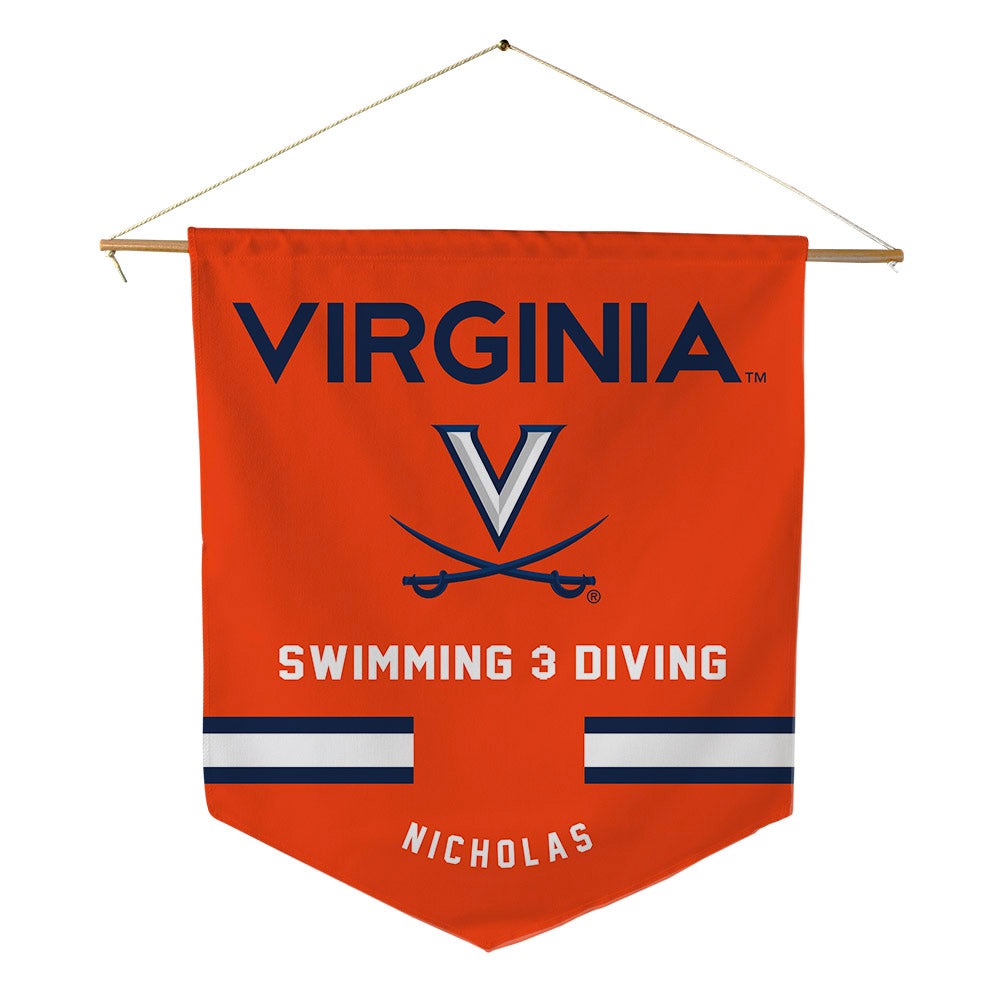 Virginia - NCAA Men's Swimming & Diving : Spencer Nicholas - Pennant - 18" x 21"-0