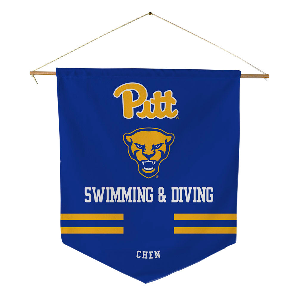 Pittsburgh - NCAA Men's Swimming & Diving : Jerry Chen - Pennant - 18" x 21"-0