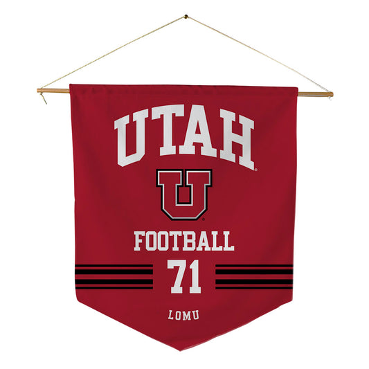 Utah - NCAA Football : Caleb Lomu - Pennant - 18" x 21"-0