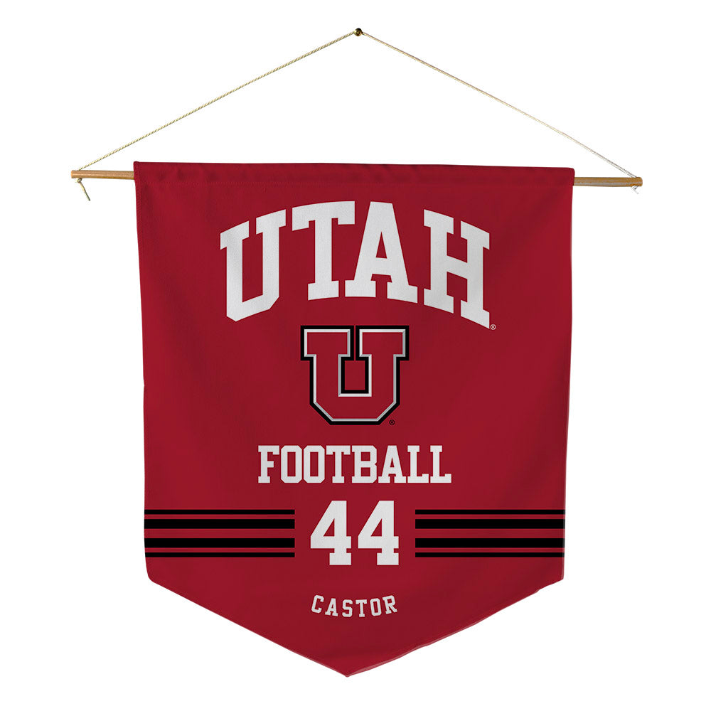 Utah - NCAA Football : Logan Castor - Pennant - 18" x 21"-0