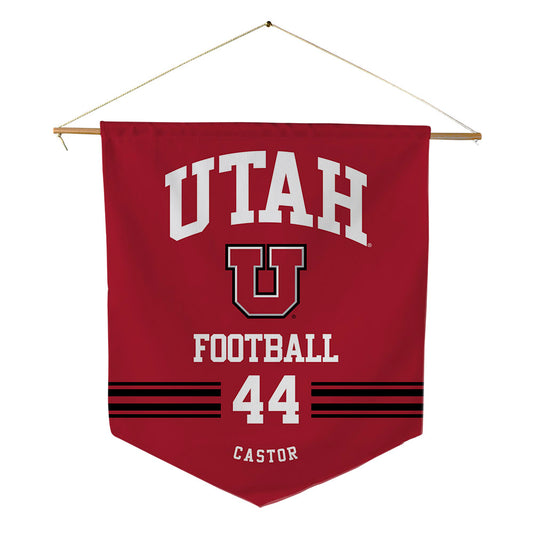 Utah - NCAA Football : Logan Castor - Pennant - 18" x 21"-0