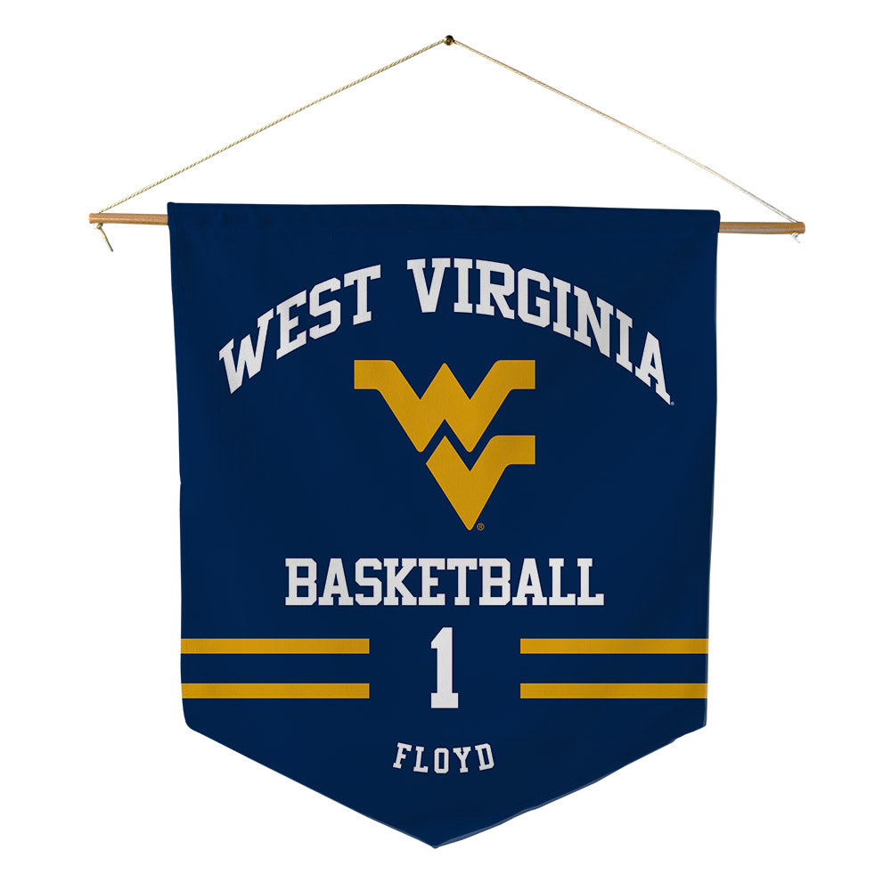 West Virginia - NCAA Men's Basketball : Jasper Floyd - Pennant - 18" x 21"-0