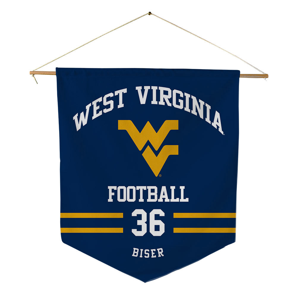 West Virginia - NCAA Football : Caden Biser - Pennant - 18" x 21"-0