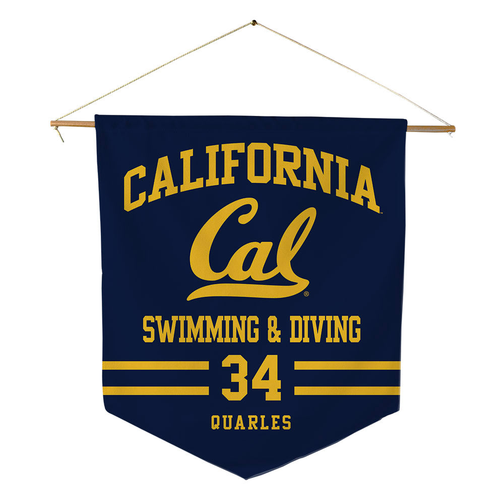 UC Berkeley - NCAA Men's Swimming & Diving : Samuel Quarles - Pennant - 18" x 21"-0