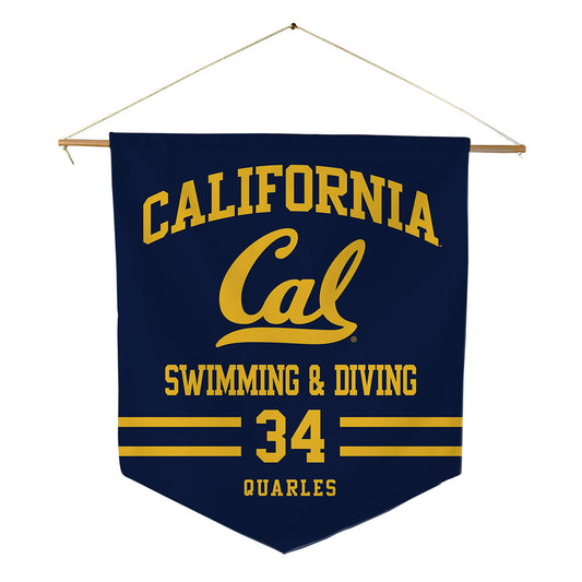 UC Berkeley - NCAA Men's Swimming & Diving : Samuel Quarles - Pennant - 18" x 21"-0