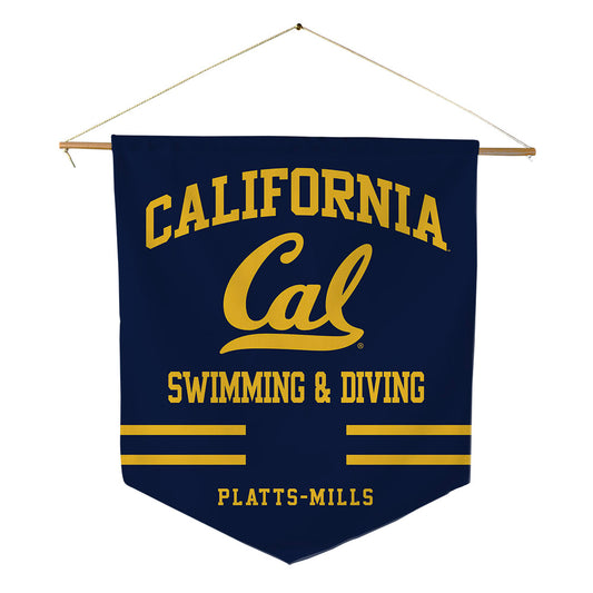 UC Berkeley - NCAA Men's Swimming & Diving : Ian Platts-Mills - Pennant - 18" x 21"-0