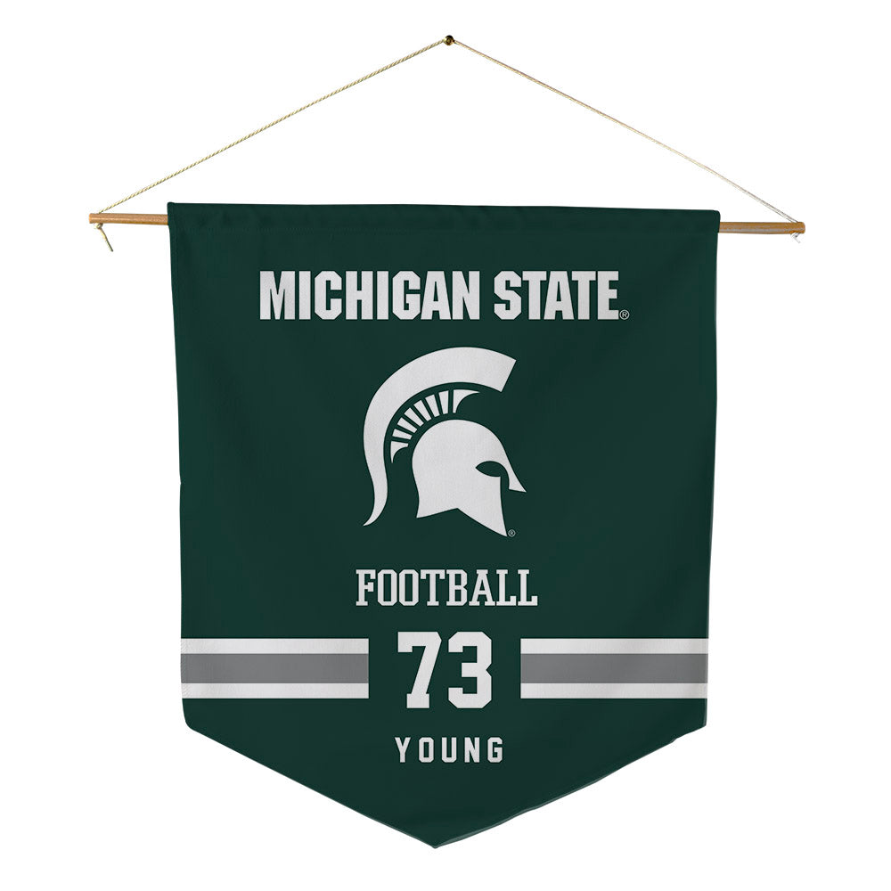 Michigan State - NCAA Football : Rustin Young - Pennant - 18" x 21"-0
