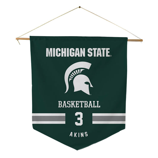 Michigan State - NCAA Men's Basketball : Jaden Akins - Pennant - 18" x 21"-0