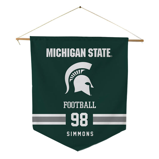 Michigan State - NCAA Football : Derrick Simmons - Pennant - 18" x 21"-0