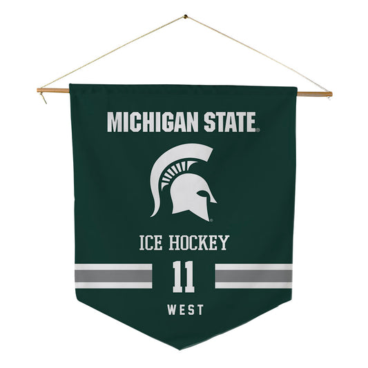 Michigan State - NCAA Men's Ice Hockey : Owen West - Pennant - 18" x 21"-0