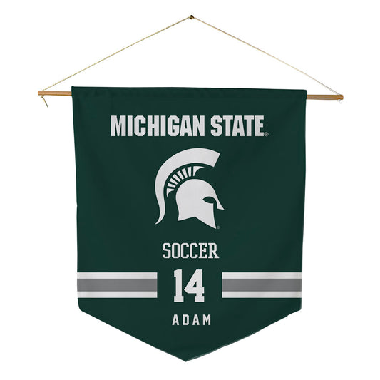 Michigan State - NCAA Men's Soccer : Joshua Adam - Pennant - 18" x 21"-0