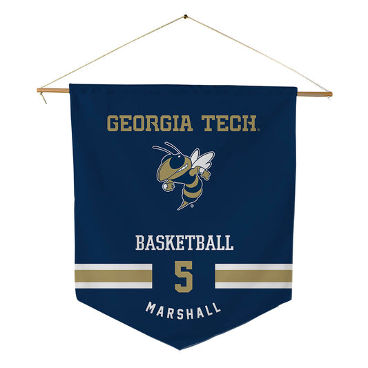 Georgia Tech - NCAA Men's Basketball : Peyton Marshall - Pennant - 18" x 21"-0