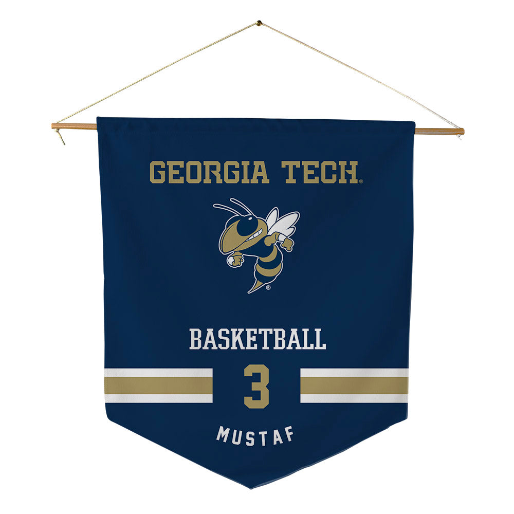 Georgia Tech - NCAA Men's Basketball : Jaeden Mustaf - Pennant - 18" x 21"-0