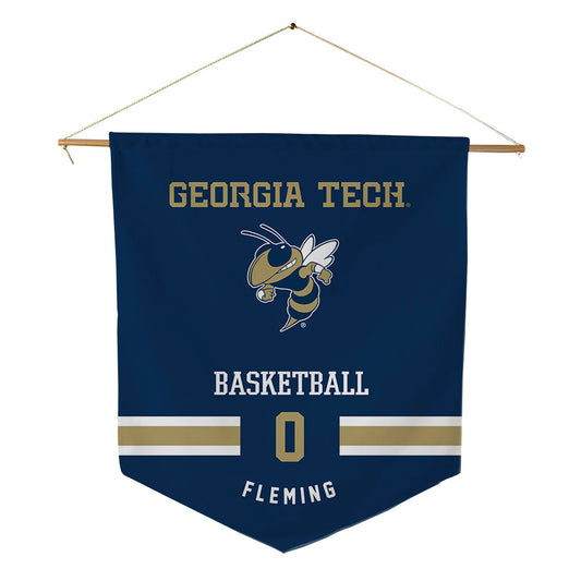 Georgia Tech - NCAA Men's Basketball : Akai Fleming - Pennant - 18" x 21"-0
