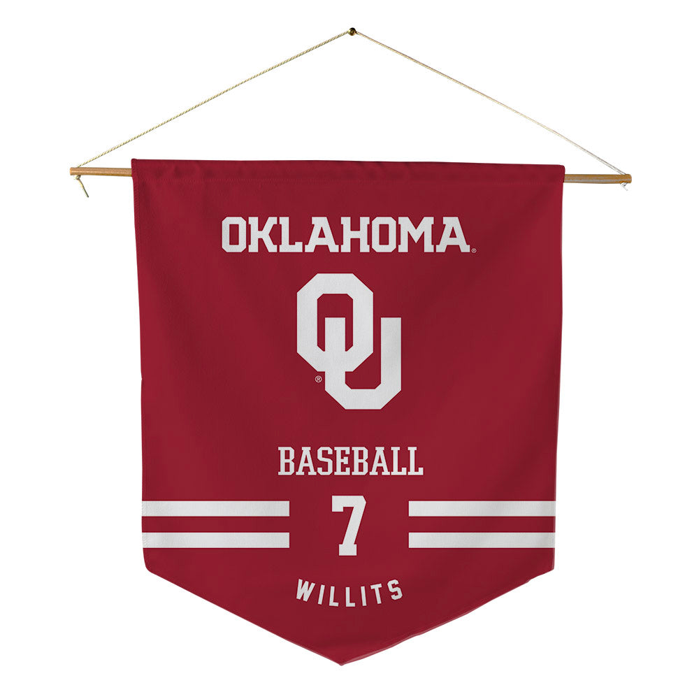 Oklahoma - NCAA Baseball : Jaxon Willits - Pennant - 18" x 21"-0