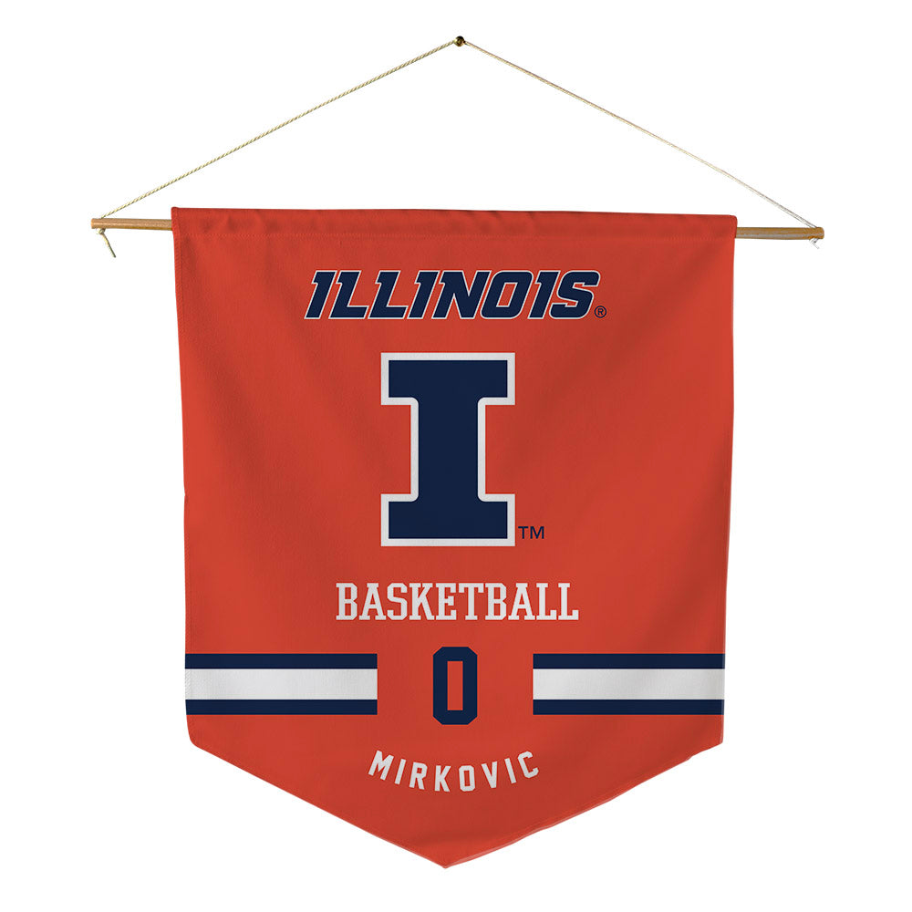 Illinois - NCAA Men's Basketball : David Mirkovic - Pennant - 18" x 21"-0