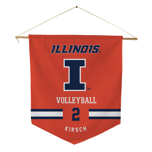 Illinois - NCAA Women's Volleyball : Taryn Kirsch - Pennant - 18" x 21"-0