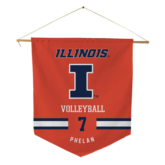 Illinois - NCAA Women's Volleyball : kenna Phelan - Pennant - 18" x 21"-0