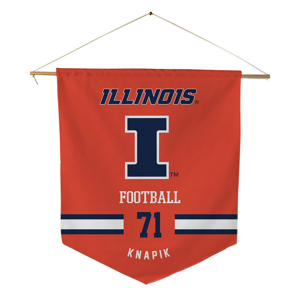 Illinois - NCAA Football : Nathan Knapik - Pennant - 18" x 21"-0