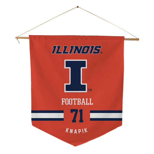 Illinois - NCAA Football : Nathan Knapik - Pennant - 18" x 21"-0
