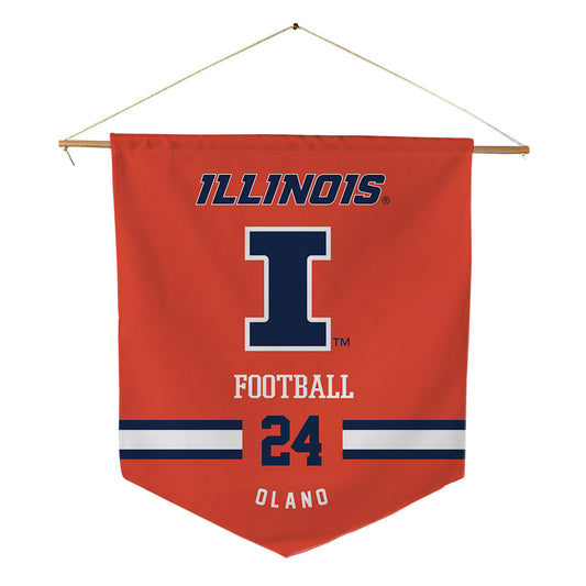 Illinois - NCAA Football : David Olano - Pennant - 18" x 21"-0