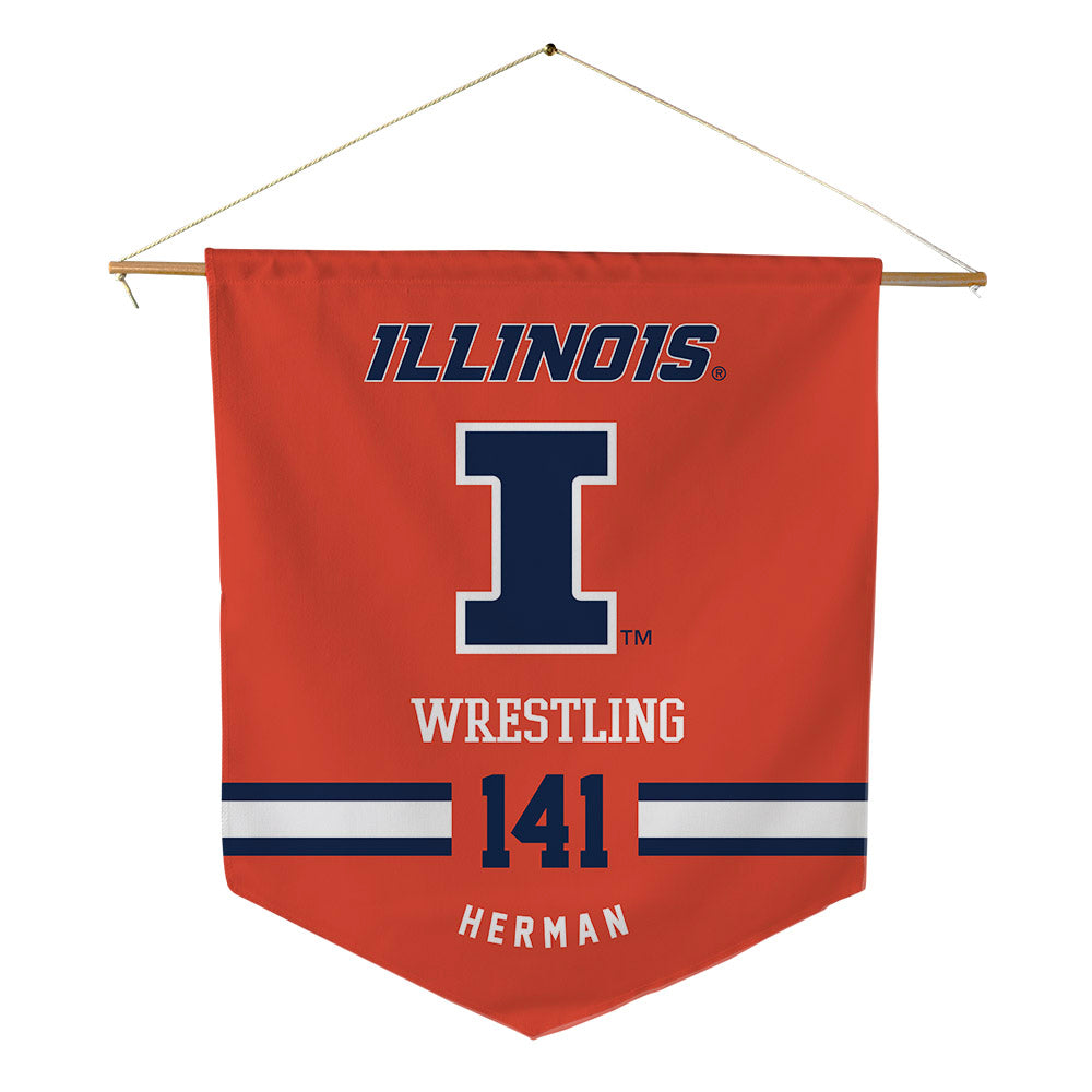 Illinois - NCAA Wrestling : Jackson Herman - Pennant - 18" x 21"-0