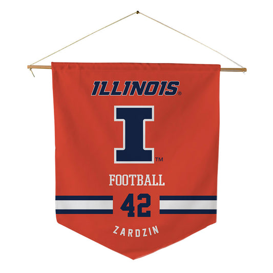Illinois - NCAA Football : Luke Zardzin - Pennant - 18" x 21"-0