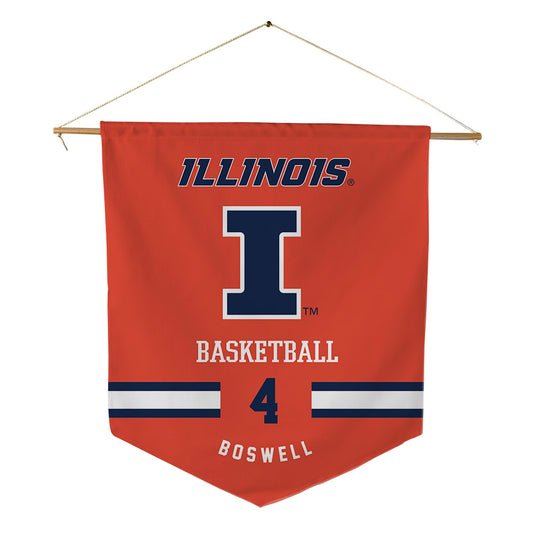 Illinois - NCAA Men's Basketball : Kylan Boswell - Pennant - 18" x 21"-0