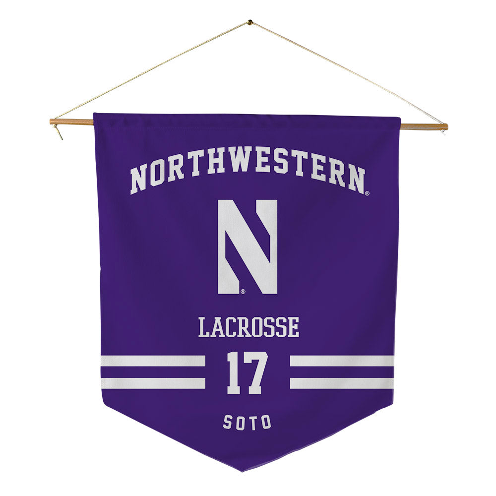Northwestern - NCAA Women's Lacrosse : Jenna Soto - Pennant - 18" x 21"-0