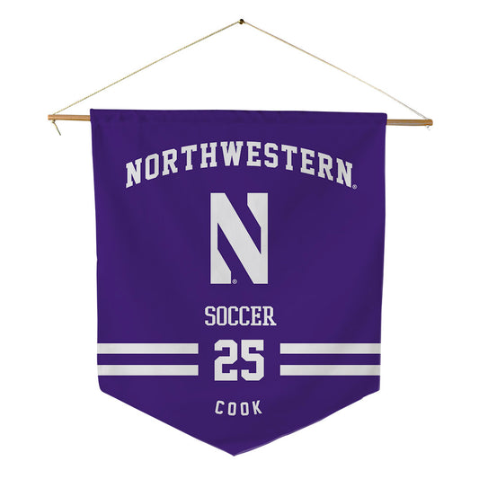 Northwestern - NCAA Men's Soccer : Gregory Cook - Pennant - 18" x 21"-0